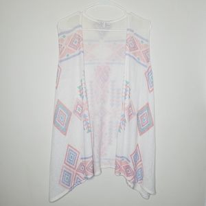 Moa Moa Knit Open Cardigan Coastal Cowgirl Sleeveless Large Off-white Festival